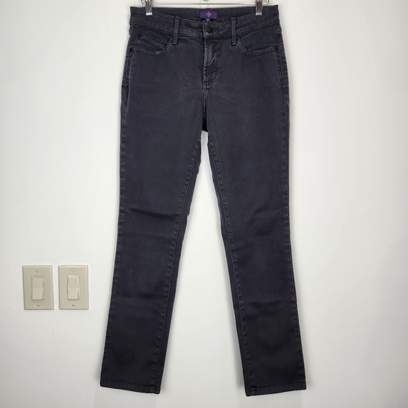 SOLD - NYDJ Jade Skinny Jean Size 2 Gunmetal Denim Legging Mid Rise Slenderizing - Picture 1 of 12